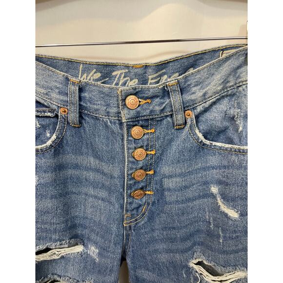 Free People We The Free High Rise Blossom Rigid Skinny Jean Destroyed 25 - Picture 7 of 9